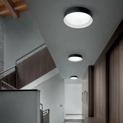 Plafoniere Moderne-Linea Light Plafoniera led 12w crew-2 3000k nero bianco