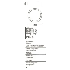 Plafoniere Moderne-Affralux Plafoniera led 90w 3200k anello band diodi bianca