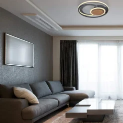 Plafoniere Moderne-Selezionato da Mazzolaluce Plafoniera led 45w 3000k antracite in legno