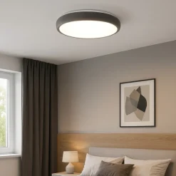 Plafoniere Moderne-Selezionato da Mazzolaluce Plafoniera led 50w 3000k antracite rotonda moderna