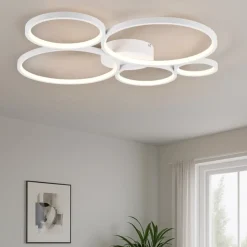 Plafoniere Moderne-Selezionato da Mazzolaluce Plafoniera led 49w 3000k bianca moderna dimmerabile per soggiorno