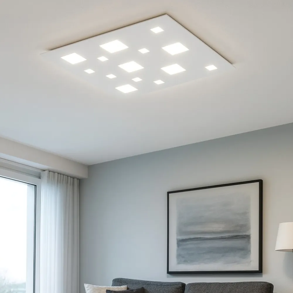 Plafoniere Moderne-IsyLuce Plafoniera led 60w 3000k bianca quadrata extra-large