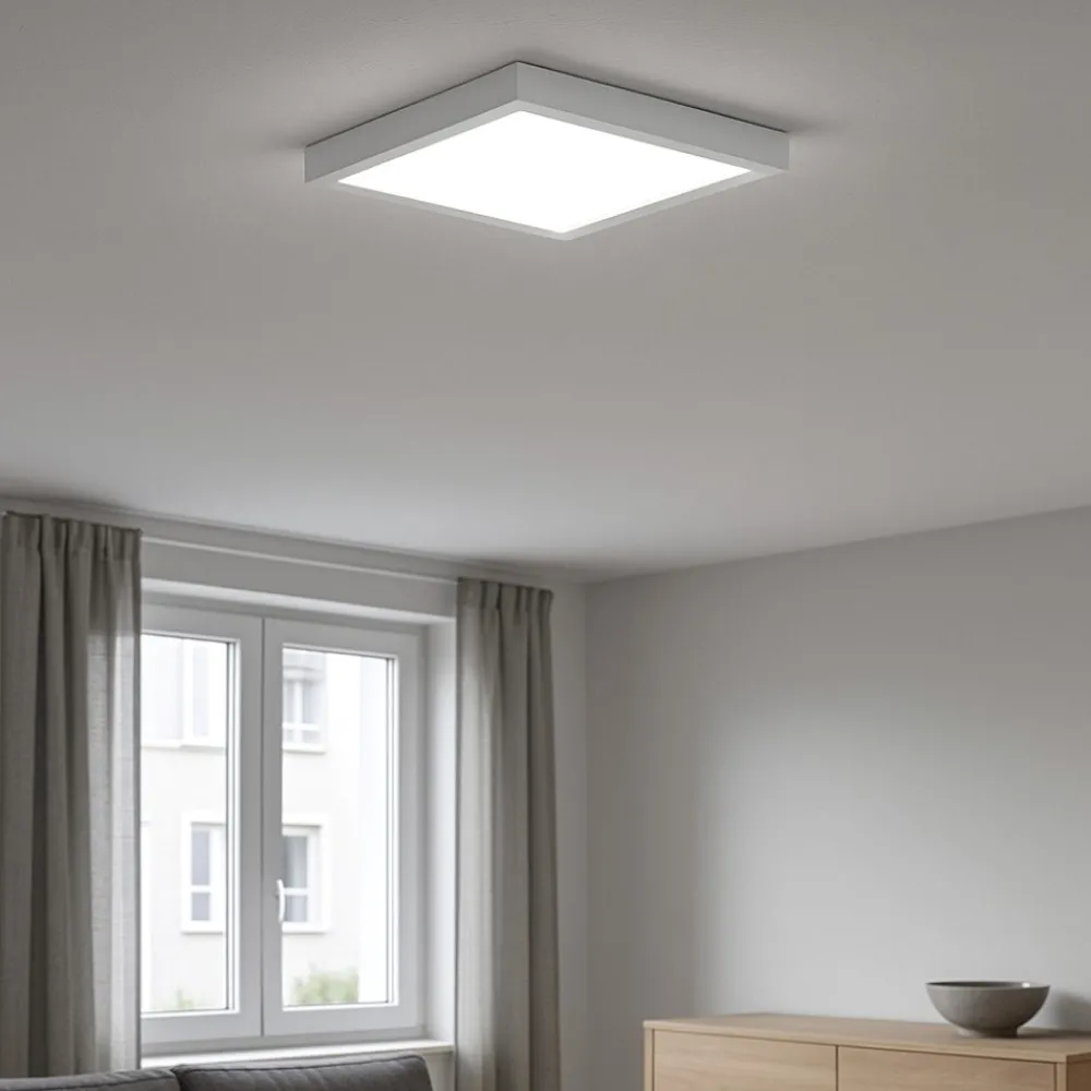 Plafoniere Moderne-Linea Light Plafoniera led 31w 3000k da cucina quadrata bianca tara q