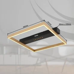 Plafoniere Moderne-Selezionato da Mazzolaluce Plafoniera led 24w 3000k design nero oro quadrata