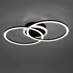 Plafoniere Moderne-Selezionato da Mazzolaluce Plafoniera led 25w 3000k dimmerabile nera moderna