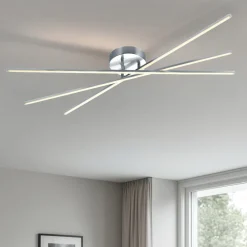 Plafoniere Moderne-Selezionato da Mazzolaluce Plafoniera led 26w 3000k dimmerabile moderna nickel per soggiorno
