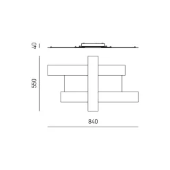 Plafoniere Moderne-Gea Luce Plafoniera led 40w 3000k doha nera moderna