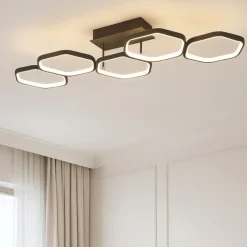 Plafoniere Moderne-Selezionato da Mazzolaluce Plafoniera led 24w 3000k esagoni antracite design moderna