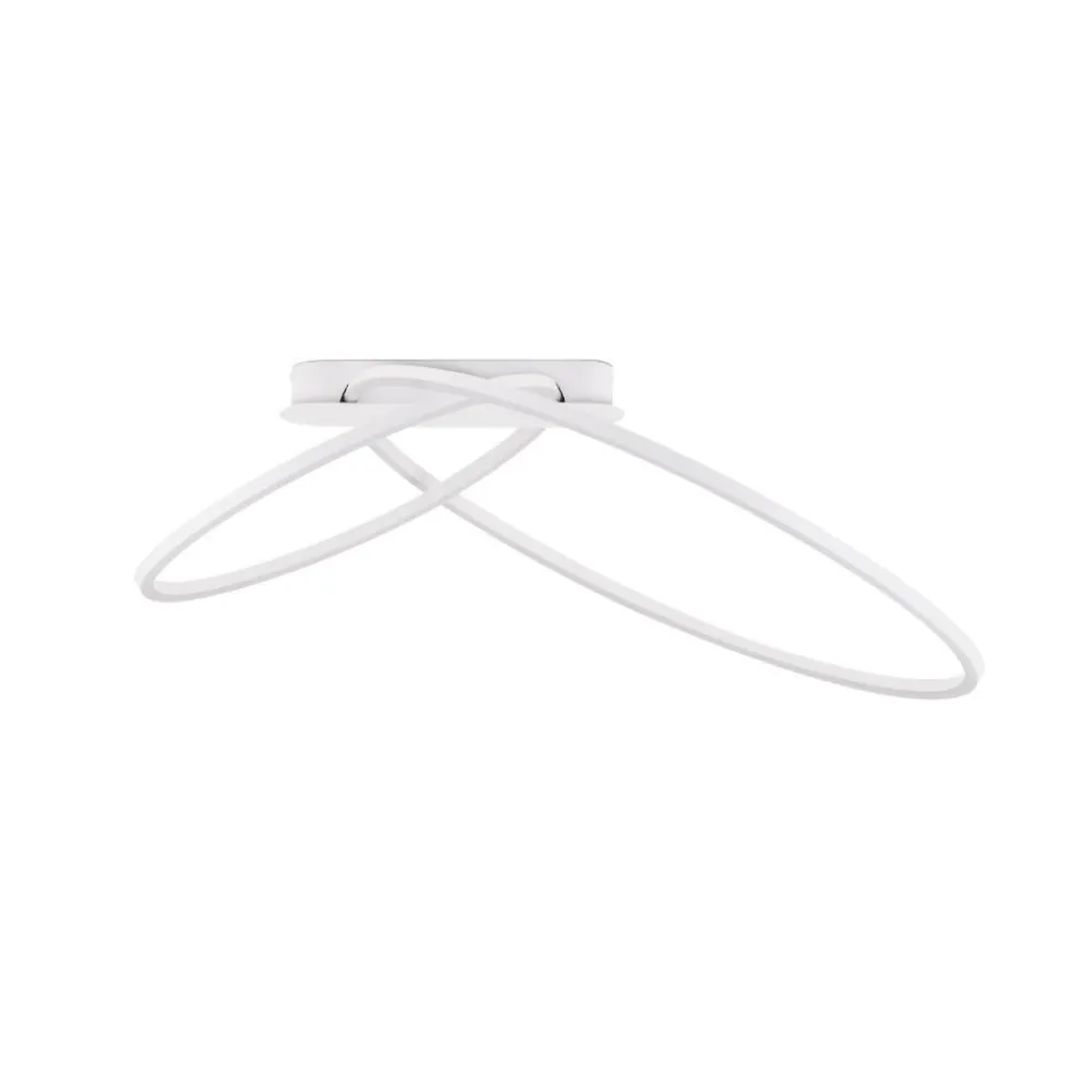 Plafoniere Moderne-Selezionato da Mazzolaluce Plafoniera led 42w kiki moderna 3000k dimmerabile cerchi bianca
