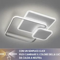 Plafoniere Moderne-Vivida International Plafoniera led 60w 3000k-4000k bianca design moderna