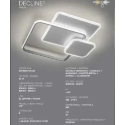 Plafoniere Moderne-Vivida International Plafoniera led 60w 3000k-4000k bianca design moderna