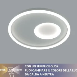 Plafoniere Moderne-Vivida International Plafoniera led 38w 3000k 4000k bianca rotonda vivida cell
