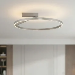 Plafoniere Moderne-Selezionato da Mazzolaluce Plafoniera led 44w 2700k 3000k 4000k cerchio grigio nichel biemissione