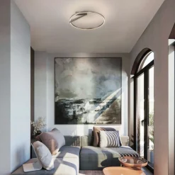 Plafoniere Moderne-Selezionato da Mazzolaluce Plafoniera led 44w 2700k 3000k 4000k cerchio grigio nichel biemissione