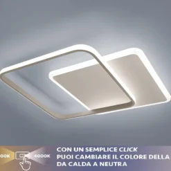 Plafoniere Moderne-Vivida International Plafoniera led 50w 3000k 4000k moderna quadrata sabbia vivida decline