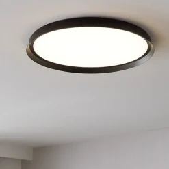 Plafoniere Moderne-Selezionato da Mazzolaluce Plafoniera led 48w 2700k 4000k nera tonda moderna dimmerabile