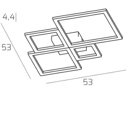 Plafoniere Moderne-Top Light Plafoniera led 71w 3000k 4000k nera toplight four squares