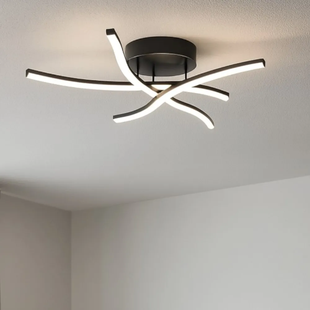Plafoniere Moderne-Top Light Plafoniera led 24w 3000k-4000k nera tornado toplight