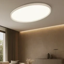 Plafoniere Moderne-Vivida International Plafoniera led 80w 3000k 4000k vivida lifering-o ovale bianca