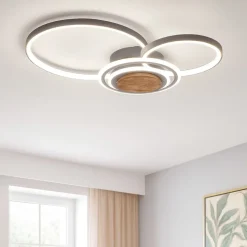 Plafoniere Moderne-Selezionato da Mazzolaluce Plafoniera led 40w 3000k legno antracite design