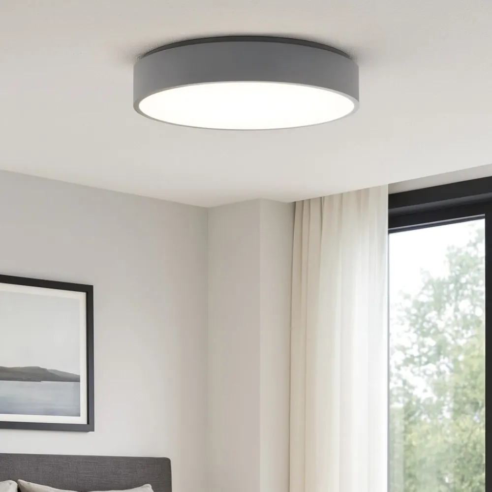 Plafoniere Moderne-Selezionato da Mazzolaluce Plafoniera led 42w 3000k moderna cerchio grigio