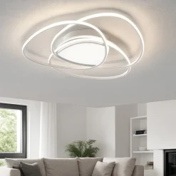 Plafoniere Moderne-Ondaluce Plafoniera led75w 3000k moderna rose md silver dimmerabile