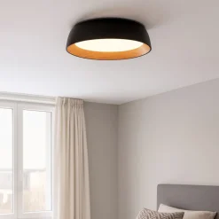 Plafoniere Moderne-Selezionato da Mazzolaluce Plafoniera led 40w 3000k nera effetto legno per cucina moderna