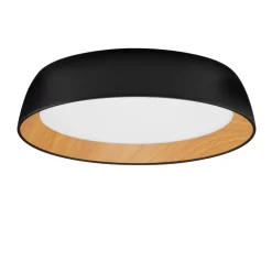 Plafoniere Moderne-Selezionato da Mazzolaluce Plafoniera led 40w 3000k nera effetto legno per cucina moderna