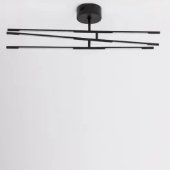 Plafoniere Moderne-Selezionato da Mazzolaluce Plafoniera led 30w 3000k nera per soggiorno