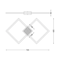 Plafoniere Moderne-Selezionato da Mazzolaluce Plafoniera led 30w 3000k oro design quadrata moderna