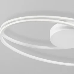 Plafoniere Moderne-Selezionato da Mazzolaluce Plafoniera led 28w 3000k per soggiorno moderno bianca ovale
