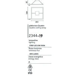 Plafoniere Moderne-Affralux Plafoniera led 63w 3000k quadrata bianca quattro