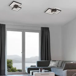 Plafoniere Moderne-Selezionato da Mazzolaluce Plafoniera led 19w 3000k quadrata nera design moderna