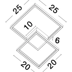 Plafoniere Moderne-Selezionato da Mazzolaluce Plafoniera led 19w 3000k quadrata nera design moderna