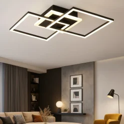 Plafoniere Moderne-Selezionato da Mazzolaluce Plafoniera led 25w 3000k quadrata nera dimmerabile moderna