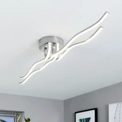 Plafoniere Moderne-Eglo Plafoniera led 32w 3000k roncade moderna cromata per soggiorno