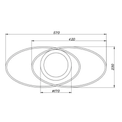 Plafoniere Moderne-Selezionato da Mazzolaluce Plafoniera led 27w 3000k titano dimmerabile ovale moderna