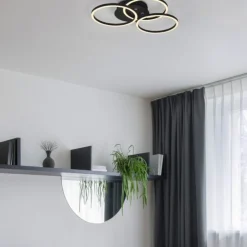 Plafoniere Moderne-Selezionato da Mazzolaluce Plafoniera led 27w nero tricolor dimmerabile con telecomando