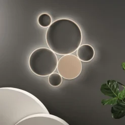 Plafoniere Moderne-Ondaluce Plafoniera led 68w pl pois 3000k oro moderna