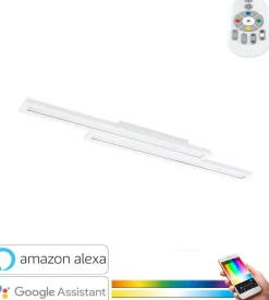 Plafoniere Moderne-Eglo Plafoniera led 21w rgb dimmerabile app saliteras bianca