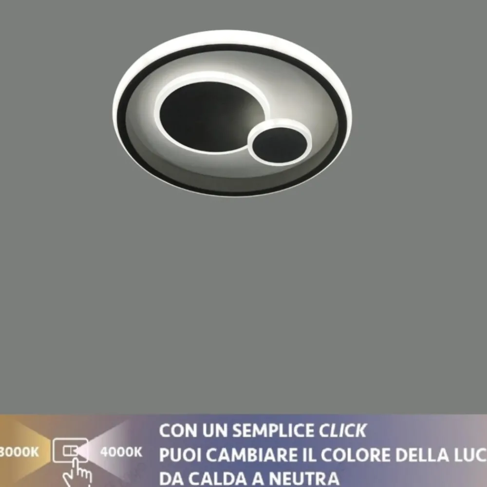Plafoniere Moderne-Vivida International Plafoniera led 18w vivida elior 3000k 4000k moderna grigio