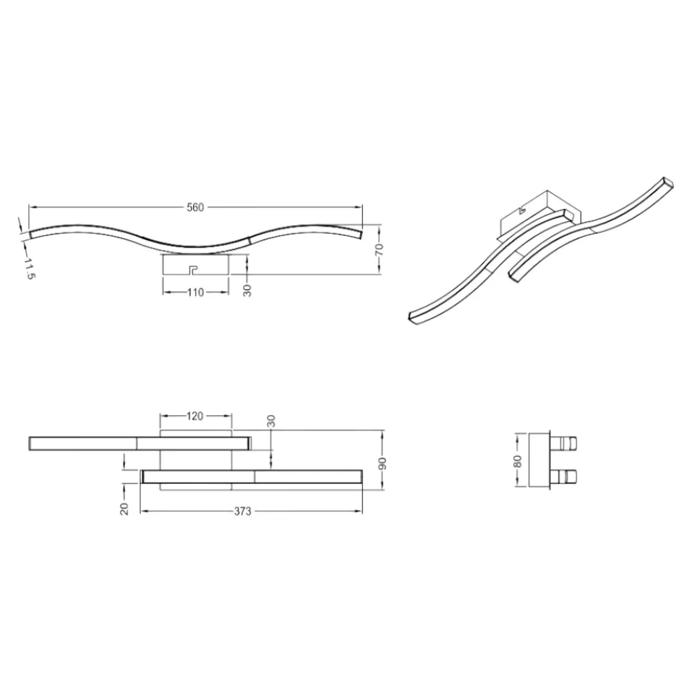 Plafoniere Moderne-Selezionato da Mazzolaluce Plafoniera linear per cucina led 10w 4000k bianca