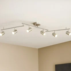 Plafoniere Moderne-Selezionato da Mazzolaluce Plafoniera 6 luci con faretti orientabili grigio
