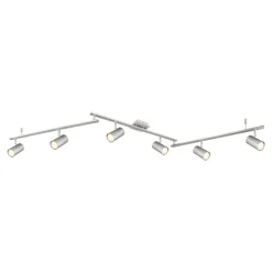 Plafoniere Moderne-Selezionato da Mazzolaluce Plafoniera 6 luci con faretti orientabili grigio