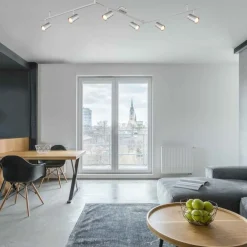 Plafoniere Moderne-Selezionato da Mazzolaluce Plafoniera 6 luci con faretti orientabili grigio