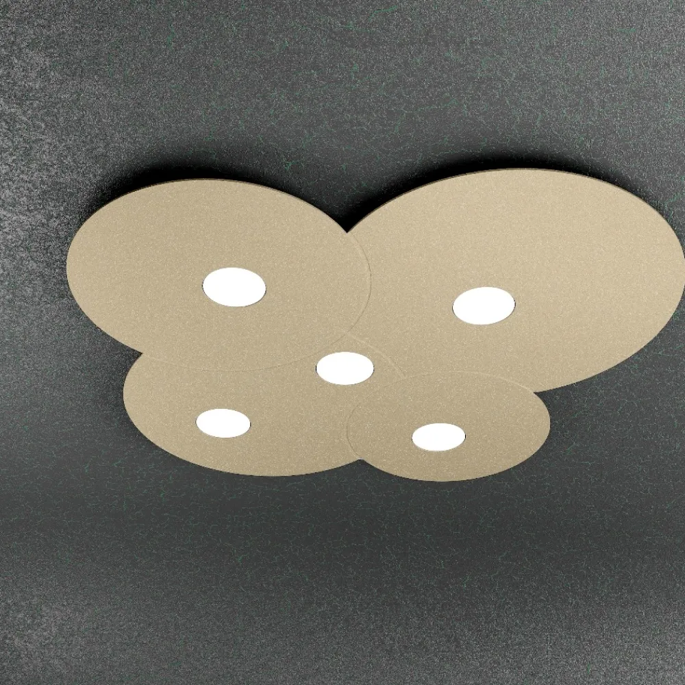 Plafoniere Moderne-Top Light Plafoniera 5 luci da cucina moderna cloud toplight sabbia