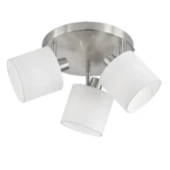 Plafoniere Moderne-Selezionato da Mazzolaluce Plafoniera 3 luci orientabili nichel opaco paralumi tessuto
