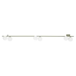 Plafoniere Moderne-Selezionato da Mazzolaluce Plafoniera lunga 200 cm verde oliva con sfere di vetro per soggiorno moderno