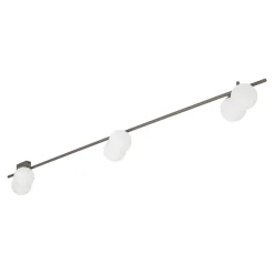 Plafoniere Moderne-Selezionato da Mazzolaluce Plafoniera marrone lunga 200 cm moderna con sfere in vetro per soggiorno