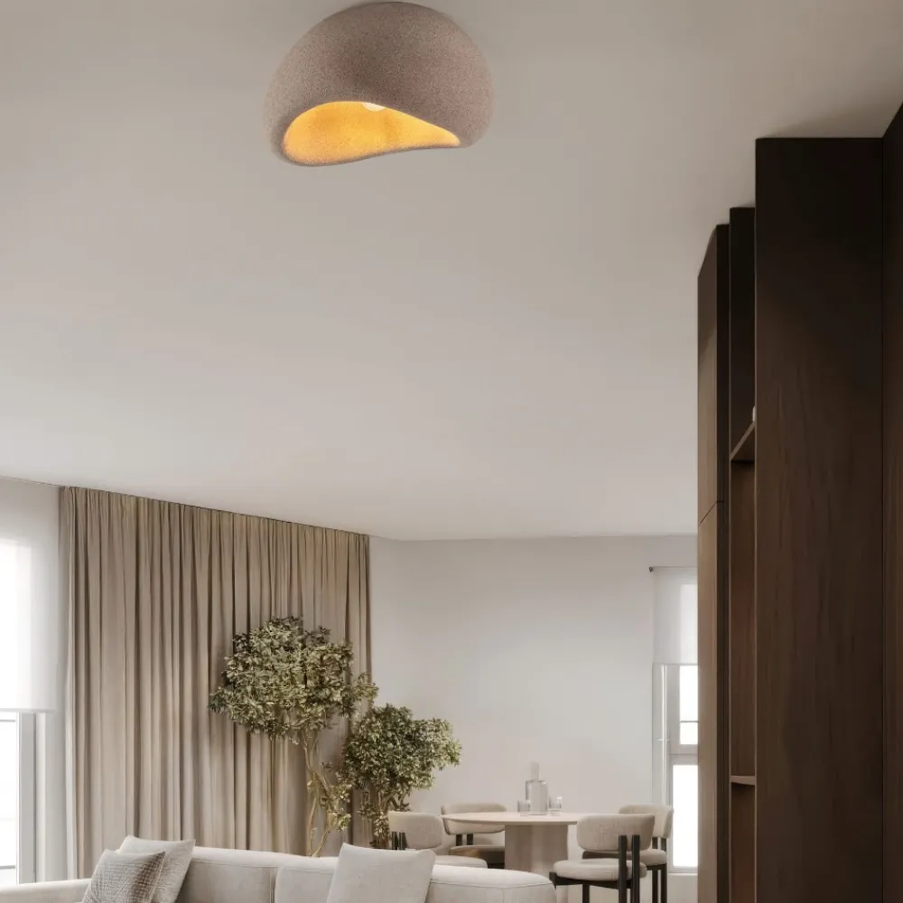 Plafoniere Moderne-Selezionato da Mazzolaluce Plafoniera marrone wabi sabi 50cm design japandi